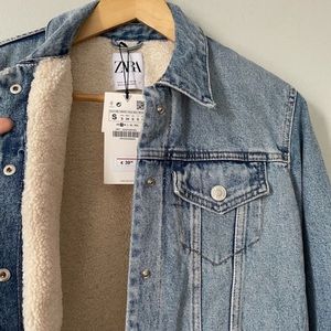 Zara Sherpa Jean jacket